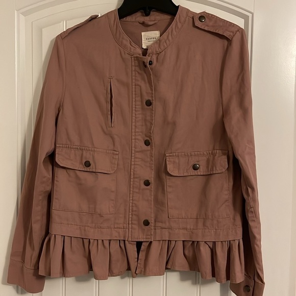 Harper Heritage Blush Pink Dress Shacket Jacket size med women’s full zip & snap - Picture 4 of 8